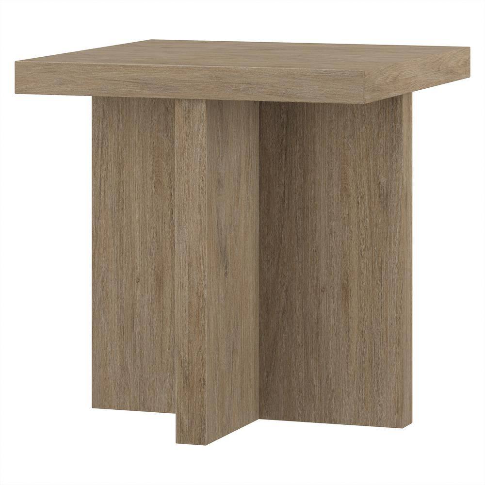Elna Antiqued Gray Oak Square End Table - Alternate Angle