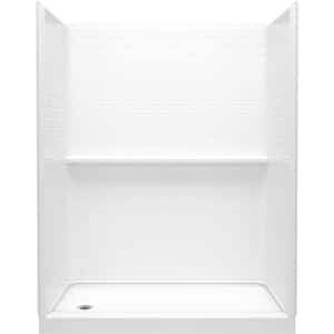 Traverse 60 in. W x 76.25 in. H 4-Piece Direct-to-Stud Alcove Shower Wall Surround in White