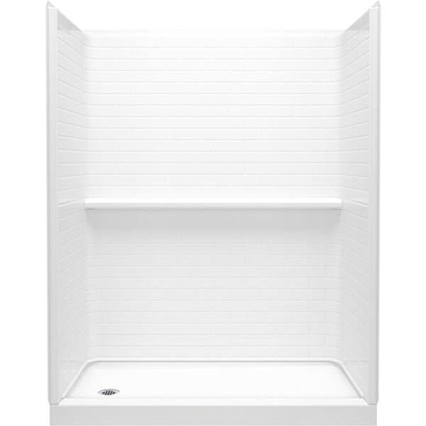 STERLING PLUMBING Traverse 60 in. W x 76.25 in. H 4-Piece Direct-to-Stud Alcove Shower Wall Surround in White