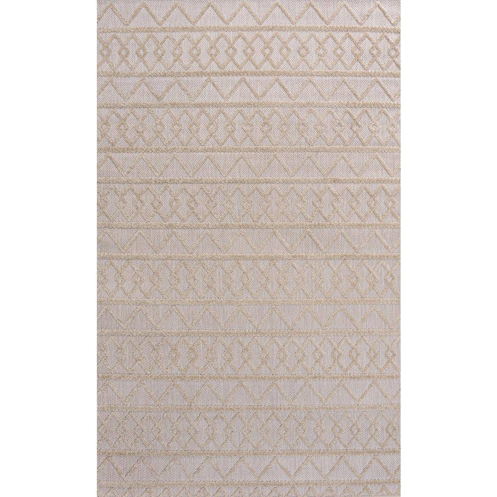 Aylan Beige High-Low Pile Geometric Indoor/Outdoor Area Rug