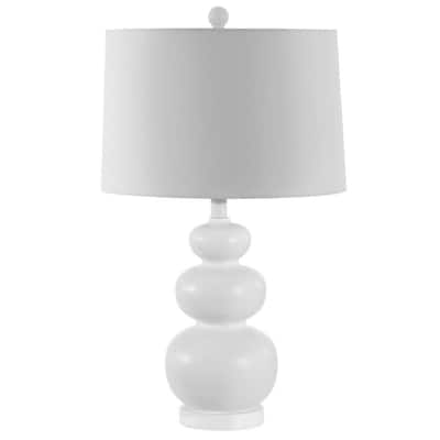 Demena 25. 5 in. White Table Lamp with White Shade