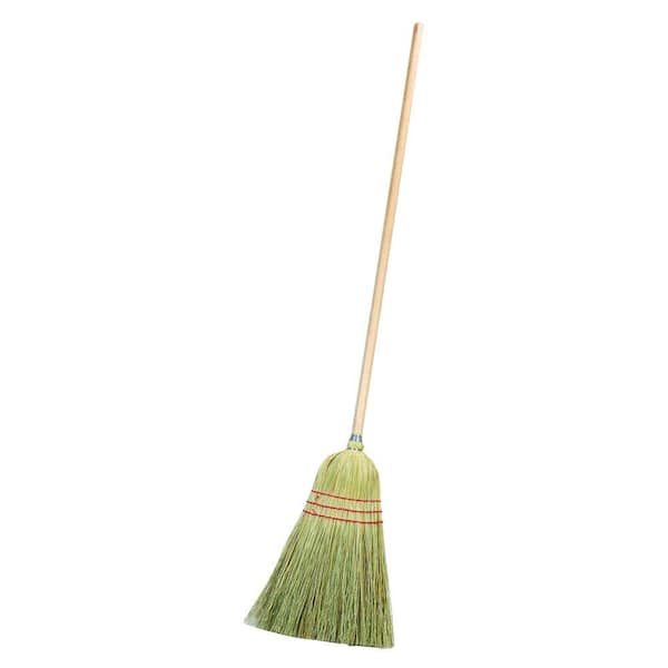 Carlisle 10 in. Corn Blend Upright Broom with 55 in. Wood Handle (12-Case)
