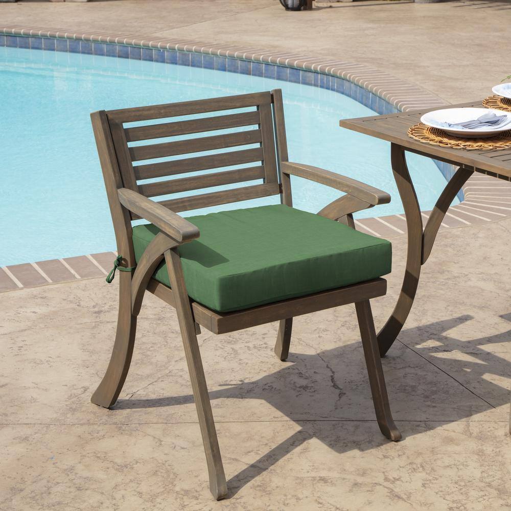 Moss Green Outdoor Polyester Seat Cushion 19 x 19