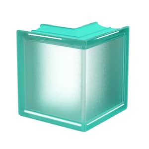 3 in. Thick Series 6 x 6 x 3 in. Corner (1-Pack) Mint Mist Pattern Glass Block (Actual 5.75 x 5.75 x 3.12 in.)