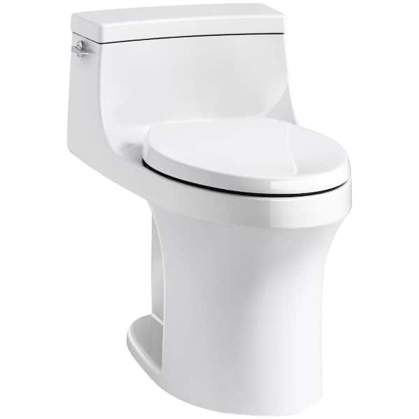 KOHLER San Souci 12 in. Rough In 1-Piece 1.28 GPF Single Flush Elongated Toilet in White Seat Included