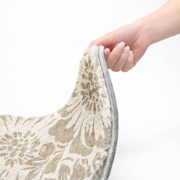 Dream Shag Premium Machine Washable Abstract ADS551 Taupe 2 ft. x 7 ft. Runner Rug