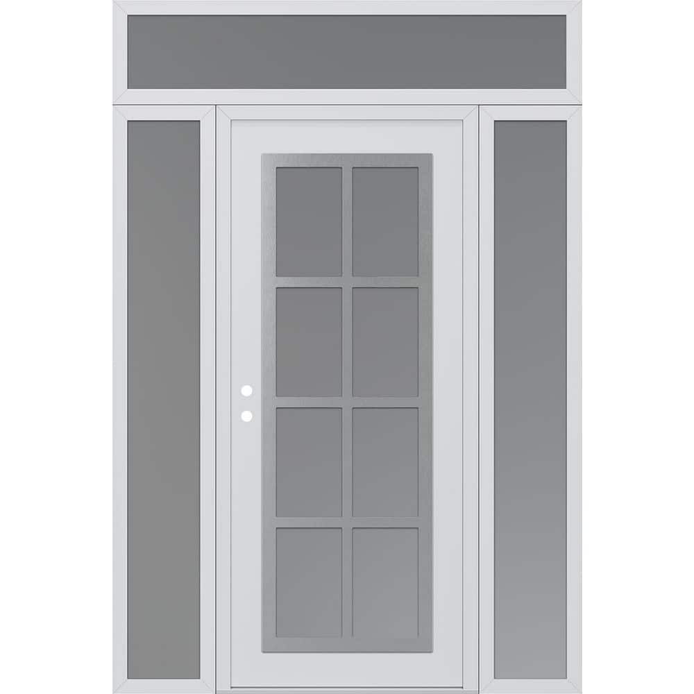 C16 68 in. x 96 in. Silver P Right-Hand/Inswing Frosted Glass White/White 2 Sidelite+Transom Steel Prehung Front Door price history on PriceWatchPro