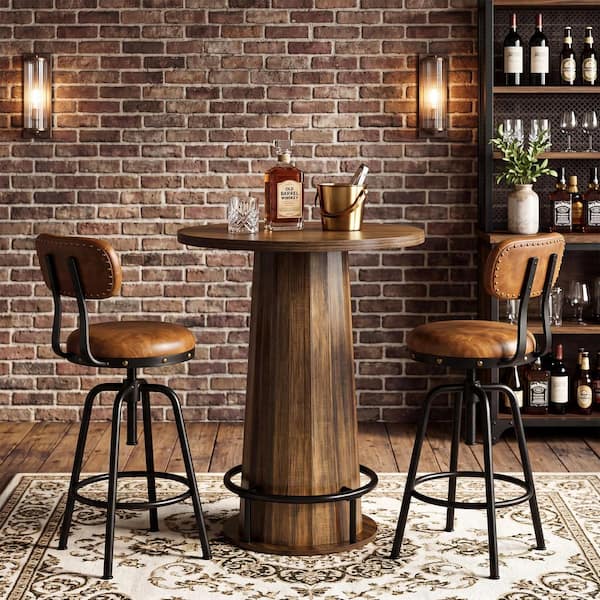BYBLIGHT Kearsten 44.09 in. H Black 4-Tier L-Shaped Home Bar Table
