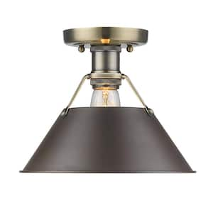 Orwell AB 1-Light Aged Brass Flush Mount Light