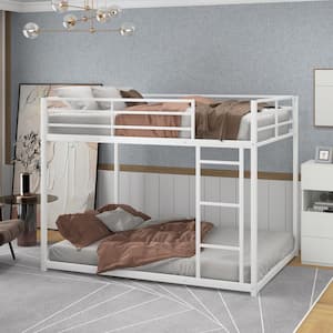 Ahmad White Full Over Full Low Bunk Bed with Ladder