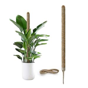 47.2 in. Bendable Moss Pole Plant Stake for Plant Monstera Climbing Plants with Jute Rope (2-Pack)