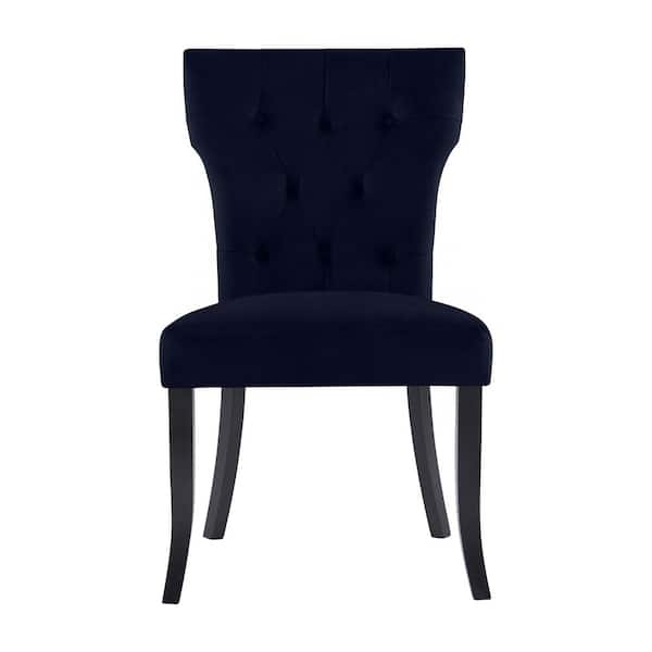 Handy Living Sirena Upholstered Dining, Dark Blue Velvet Dining Room Chairs