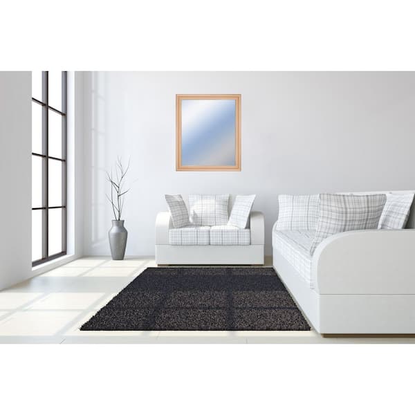 Pink 34 in. W x 40 in. H Contemporary Rectangle Wood Framed Mirror