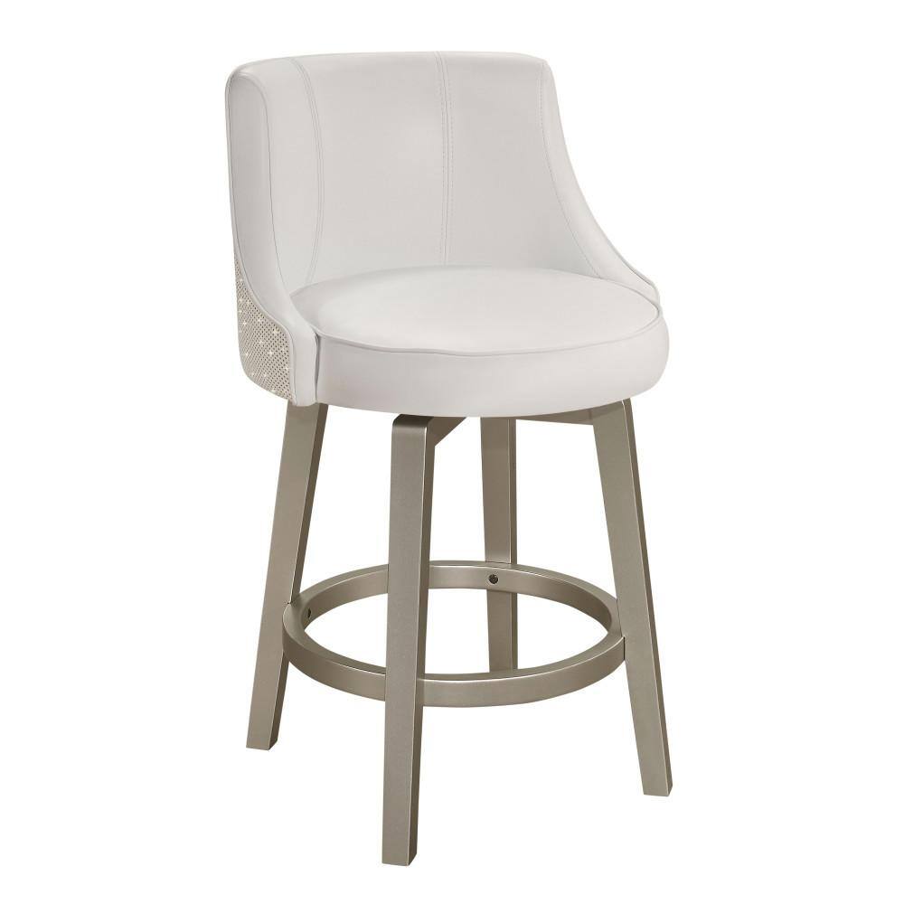 Stonebrooke Wood and Upholstered Swivel Counter Height Barstool Champagne - Hillsdale Furniture