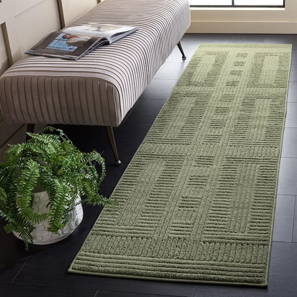 Selena 2 ft. x 8 ft. Green Geometric SLE686Y Runner Rug