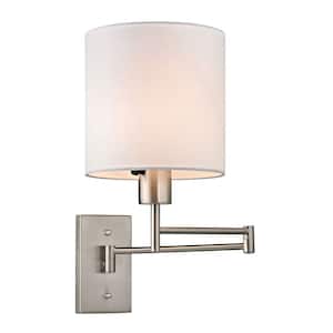 Aspen Collection 1-Light Brushed Nickel Swing Arm Sconce