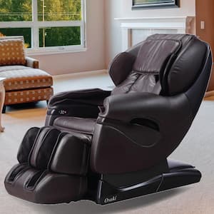 Pro 8500 Series Brown Faux Leather Reclining 2D Massage Chair with Zero Gravity, Foot and Calf Massage, Heated Seat