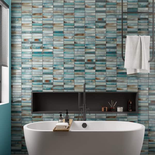 Borealis Aqua 6 in. x 12 in. Ceramic Wall Tile (10.76 sq. ft. /Case)
