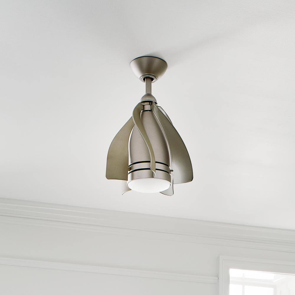 Contemporary 15" White LED Ceiling Fan with Remote and 4 Blades