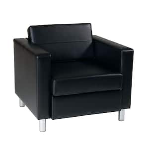 Pacific Black Faux Leather Arm Chair