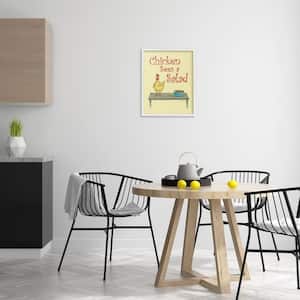 Chicken Salad Vintage Pun by Roger Straub White Framed Typography Giclee Art Print 20 in. x 16 in.