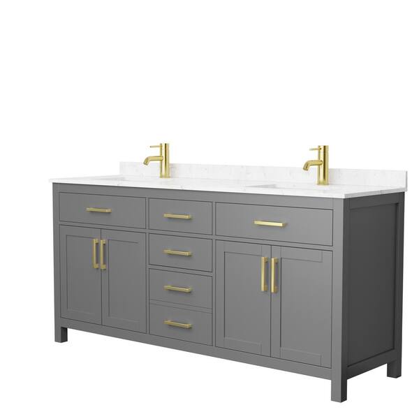 Ellia 72in Navy Blue Dual Sink Bathroom Vanity