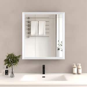 Shaila 40 in. W x 36 in. H Rectangular Metal Framed Wall Bathroom Vanity Mirror White