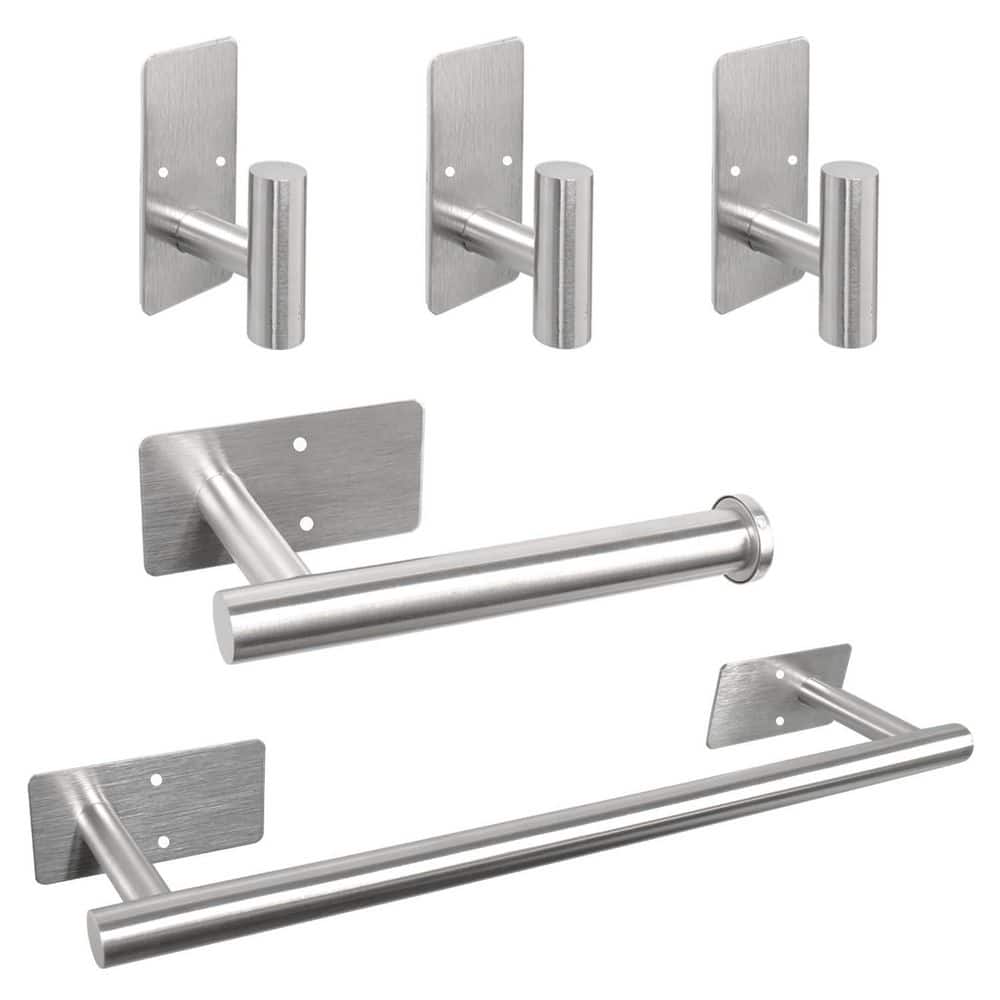5 Piece Bathroom Hardware Set with Towel Bar, Toilet Paper Holder, 3 Hooks in Brushed Nickel Finish price history on PriceWatchPro