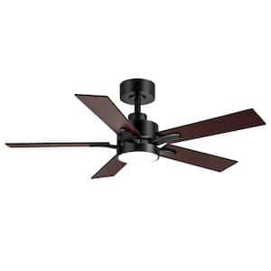 Charlie 42 in. Integrated LED Indoor Black Ceiling Fans with Light and Remote Control Included