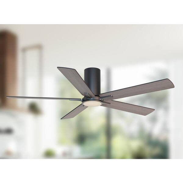 Breezism Aurora 52 In Led Indoor Brushed Nickel Ceiling Fan With Remote 529775l Bn Dk The Home Depot Led Indoor Brushed Nickel Ceiling Fan, Aurora Hugger Ceiling Fan