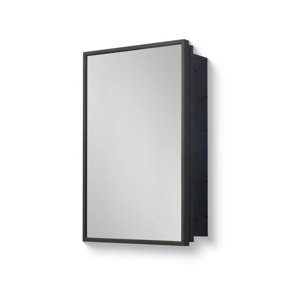 16 in. W x 24 in. H Rectangular Metal Framed Recessed/Surface Mount Medicine Cabinet with Mirror, Removable Shelf price history on PriceWatchPro