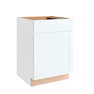 Courtland 24 in. W x 24 in. D x 34.5 in. H Assembled Shaker Base Kitchen Cabinet in Polar White