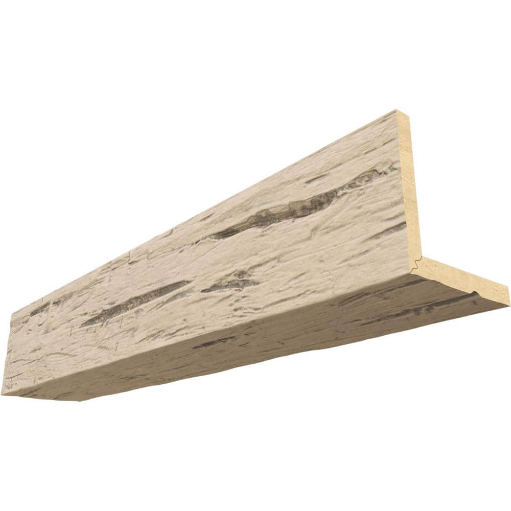 Ekena Millwork Endurathane 1 in. H x 4 in. W x 20 ft. L Hand Hewn Driftwood Faux Wood Beam