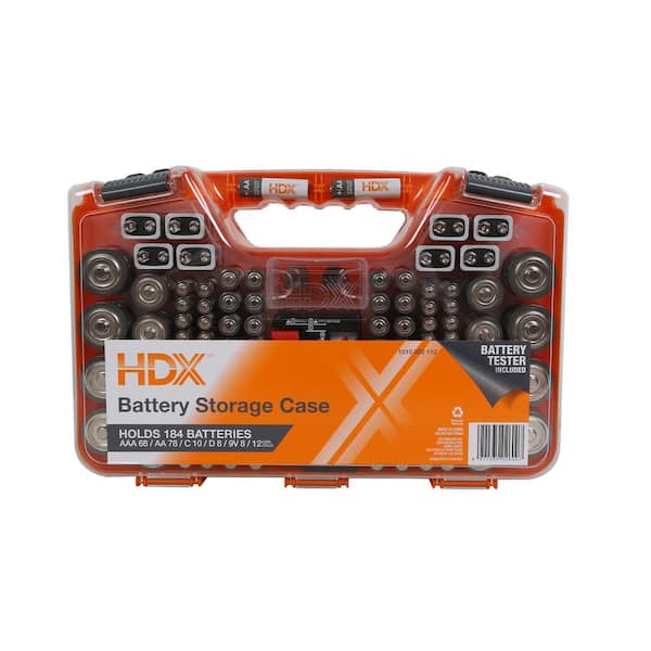 HDX Household Battery Organizer Case, Oranges/Peaches