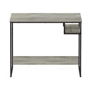 Moretti 35.5 in. Rectangular French Oak Grey Wood and Metal Modern Lifestyle Study Desk