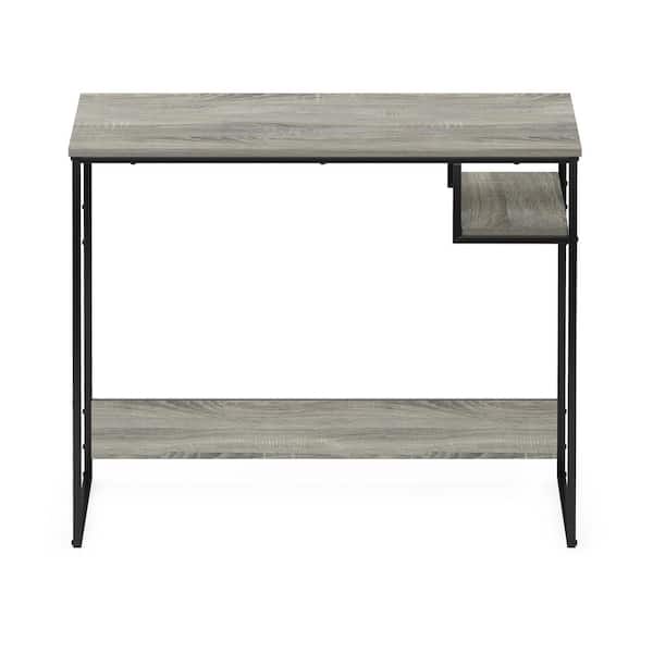 Furinno Moretti 35.5 in. Rectangular French Oak Grey Wood and Metal Modern Lifestyle Study Desk