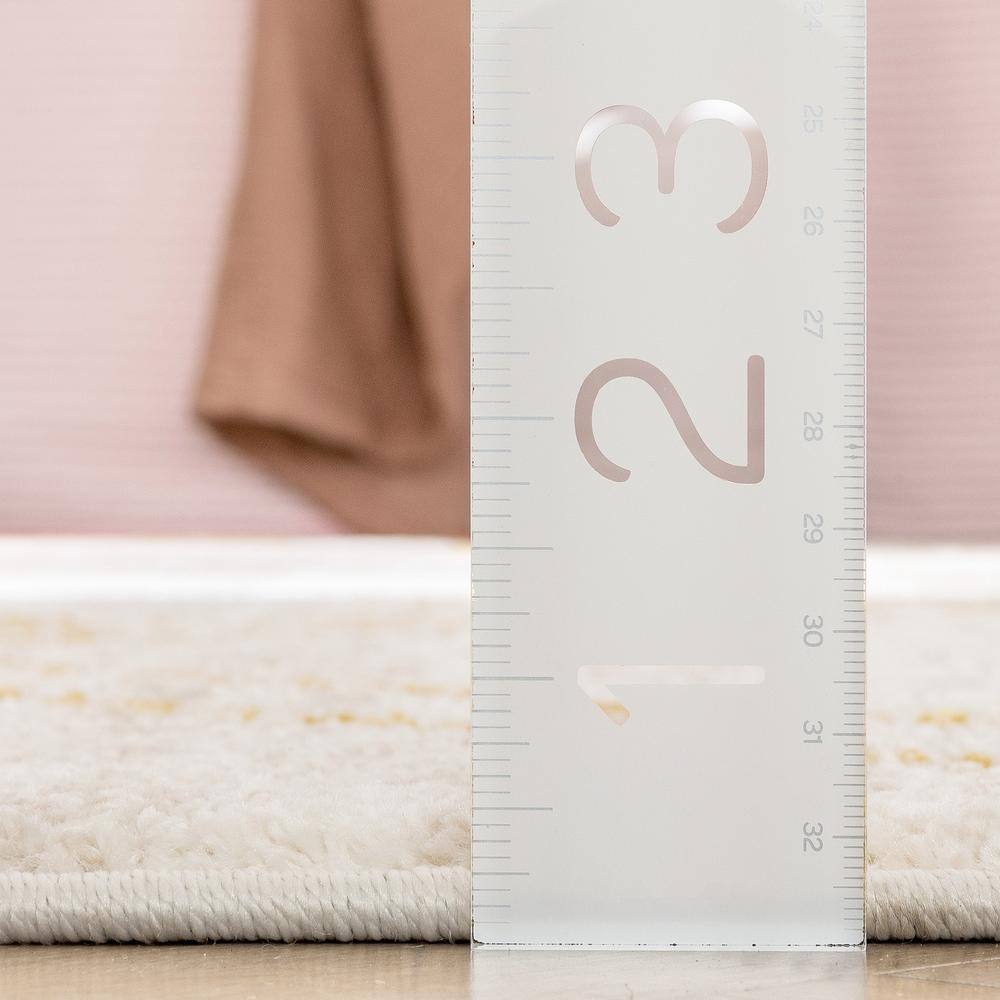 Kennedy Ivory and Yellow Round Synthetic Kids Rug