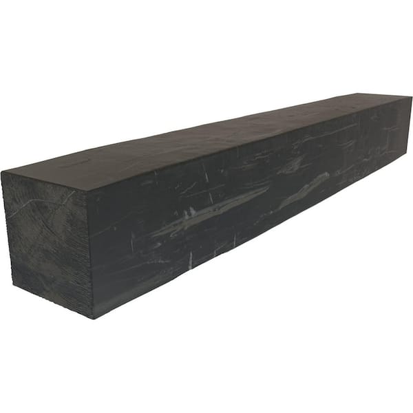 Ekena Millwork 6 in. x 10 in. x 4 ft. Hand Hewn Rustic Faux Wood Beam Fireplace Mantel in Aged Ash