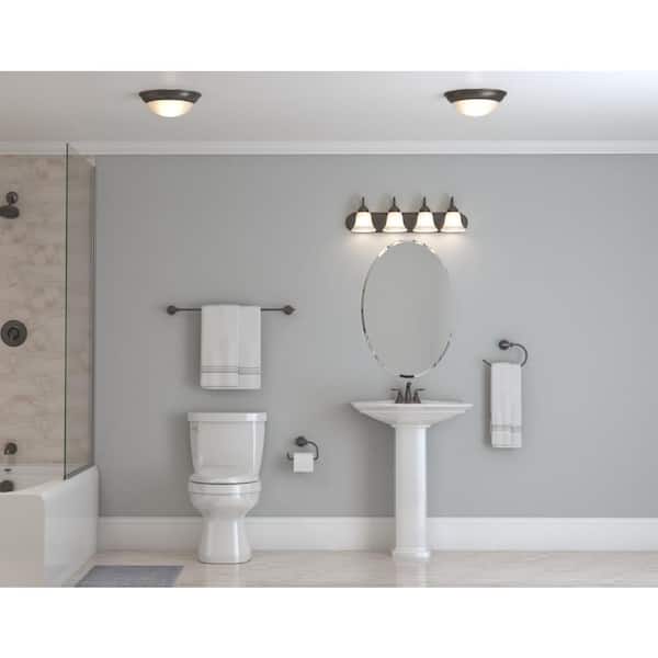 Alabaster Glass Collection 1-Light Antique Bronze Flush Mount