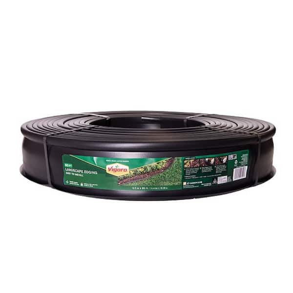 60ft. L x 4. 5in. H x. 0625in. W Black Plastic Consumer Dig-In Landscape Edging