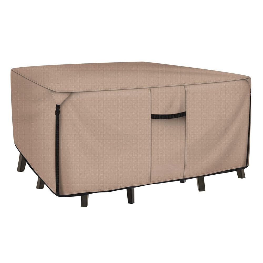 106 in. W x 106 in. D x 28 in. H Heavy Duty Patio Table and Chair Cover, Outdoor General Purpose Furniture Cover, Brown price history on PriceWatchPro