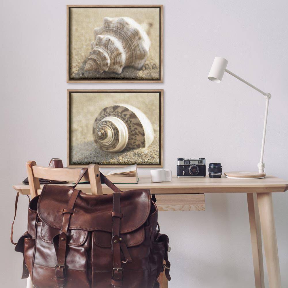 Neutral Tone Sea Life by Dora Rotondella 2 Piece Brown Floater Frame Animal Graphic Art Print 25 in. x 31 in.