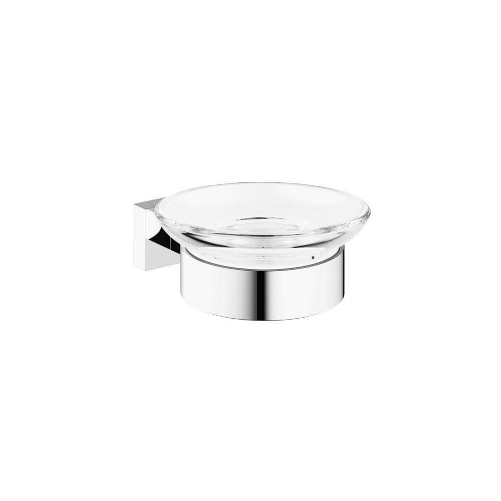 Essentials Cube Chrome Glass Wall Mount Soap Dish
