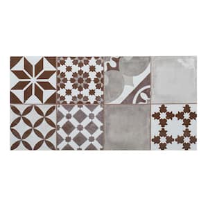 Patchwork Brown 12 in. x 24 in. Subway Glossy Ceramic Wall Tile (11.625 sq. ft./Case)