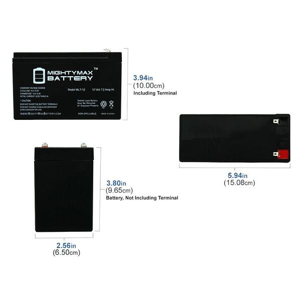 Neptune 12V 7.2AH F1 SLA Battery – Replacement For Leoch DJW12-7.2 – NT1272F1
