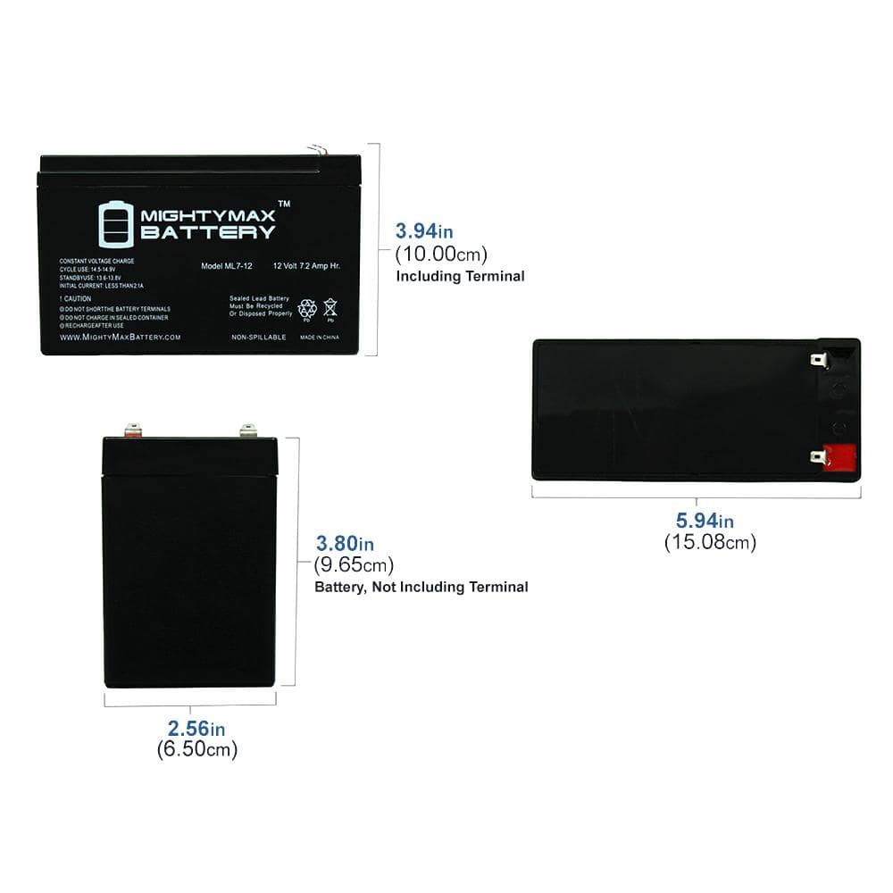 12V 7.2AH Black Sealed Lead Acid Battery