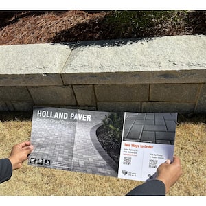 Paper Sample Only: 8 in. x 4 in. x 2.25 in. Gray Charcoal Concrete Paver Sample Board (1-Piece)