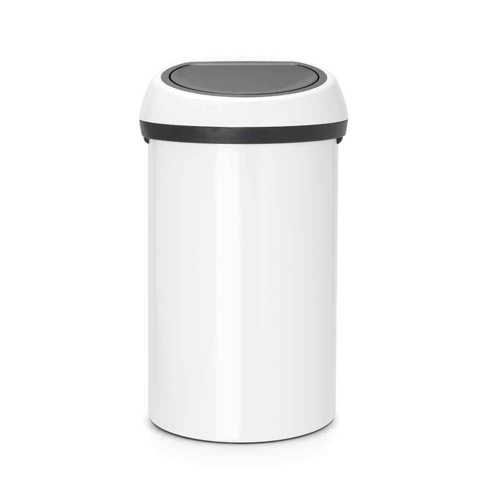 Hong Kong abces Zorgvuldig lezen Brabantia 16 Gal. (60 l) White Steel Touch Top Trash Can 108686 - The Home  Depot