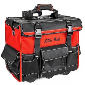 11 in. x 18 in. Jobsite Rolling Tote Tool Bag Storage Organizer Backpack
