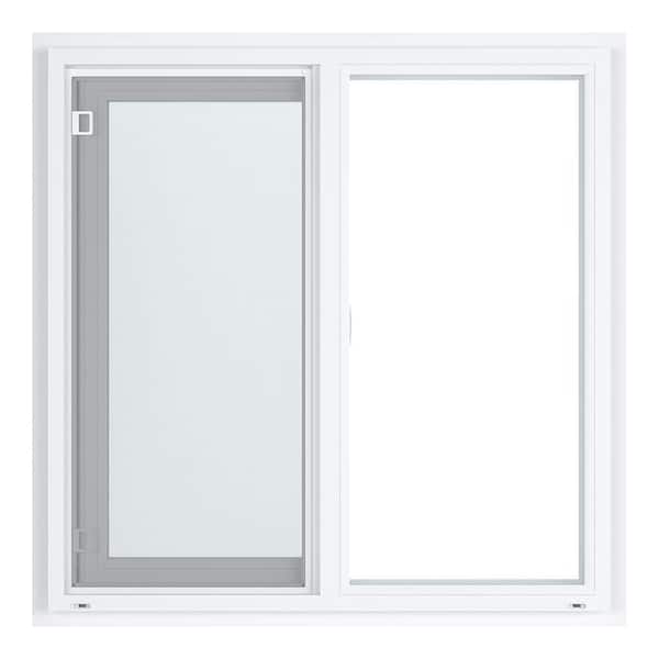 Basement Window with Tempered Glass, Slider Window with Handles, Flush Mount, with Screws, Ventanas para Casa, Basement Window for Mobile Home(White,WxH 30x14/76x36cm
